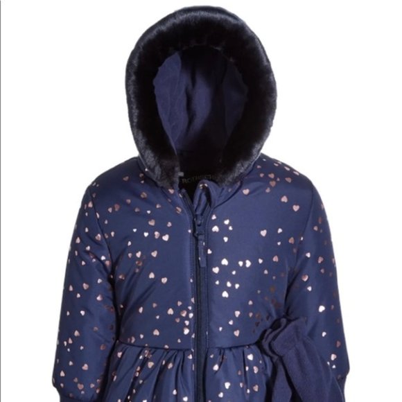 Rothschild Jackets & Coats Rothschild Coat Hood Navy Blue With Pink